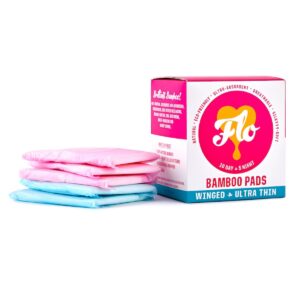 Flo Here We Flo Organic Bamboo Combo Ultra Absorbent Pads with Wings