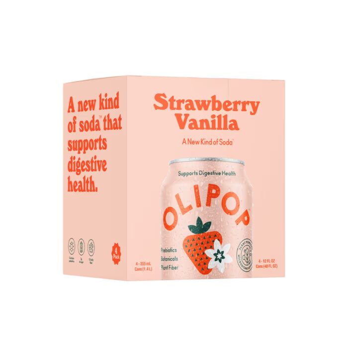 Olipop Strawberry Vanilla Prebiotic Soda