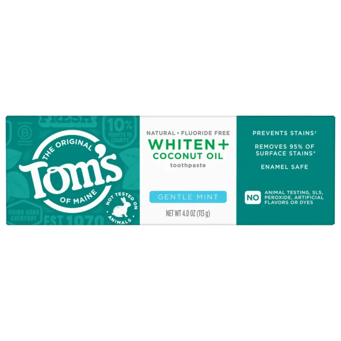 Tom's of Maine Whiten + Coconut Oil Gentle Mint Toothpaste
