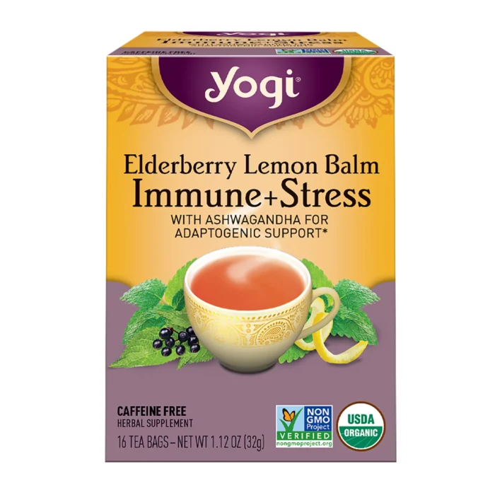 Yogi Tea Elderberry Lemon Balm Immune + Stress Yogi Tea Elderberry Lemon Balm Immune + Stress