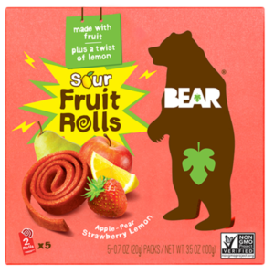 Bear Apple Pear Strawberry Lemon Sour Fruit Rolls