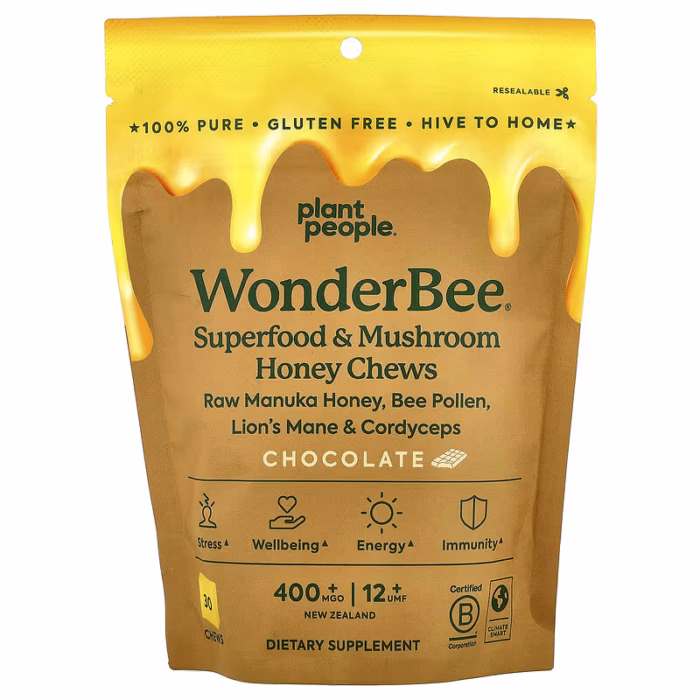 Plant People WonderBee Superfood & Mushroom Honey Chocolate Chews