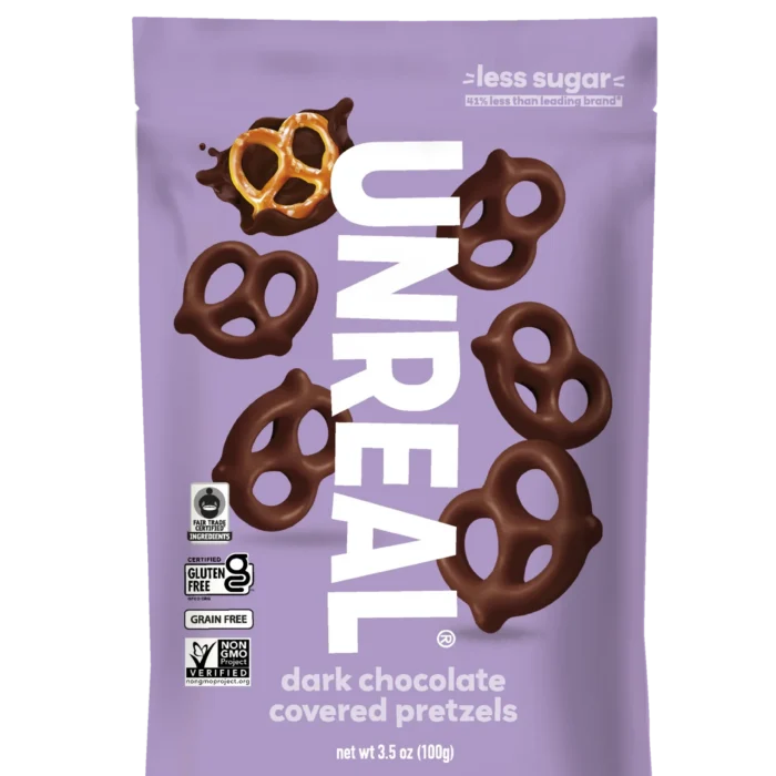 UNREAL Dark Chocolate Covered Pretzels UNREAL Dark Chocolate Covered Pretzels