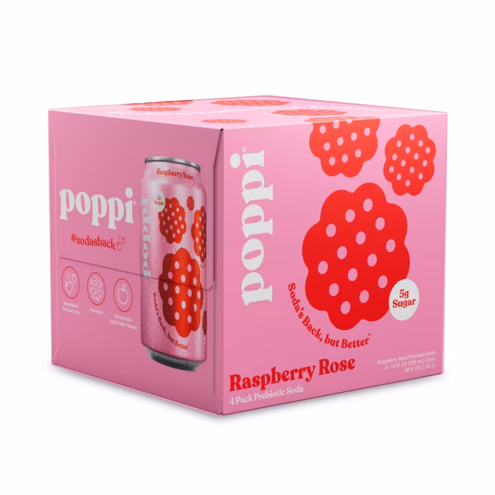 Poppi Raspberry Rose Prebiotic Soda Poppi Raspberry Rose Prebiotic Soda