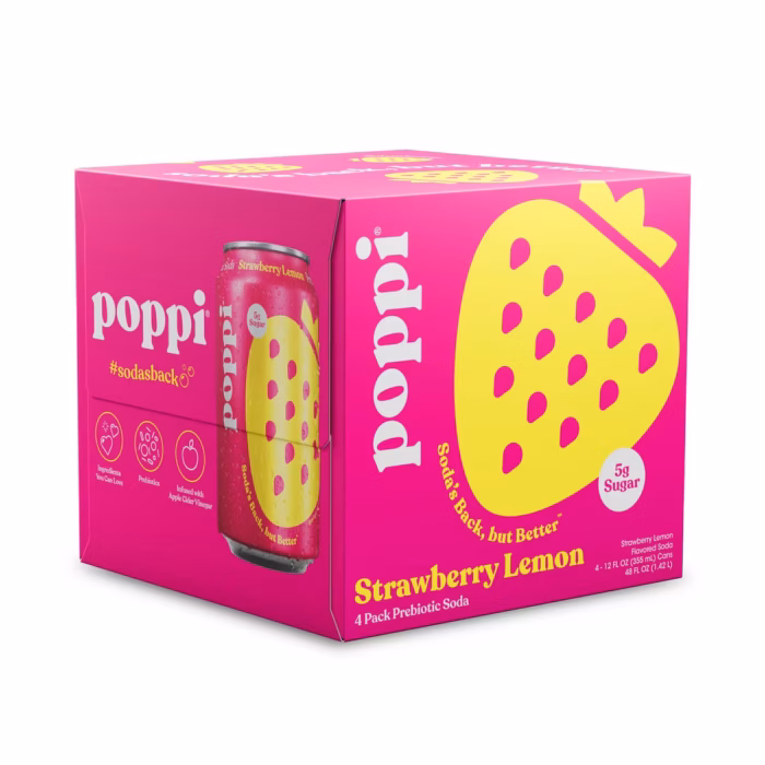 Poppi Strawberry Lemon Prebiotic Soda Poppi Strawberry Lemon Prebiotic Soda