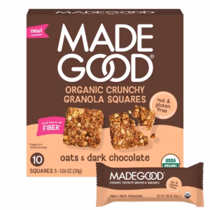 MadeGood Oats & Dark Chocolate Crunchy Granola Squares