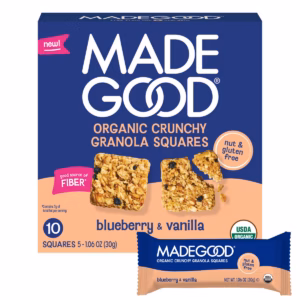 MadeGood Blueberry & Vanilla Crunchy Granola Squares